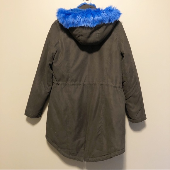 Blue Fur Lined Military Jacket- XS - Picture 4 of 5
